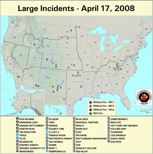 April 2008 Wildfires USA