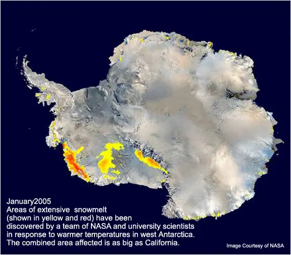 Map of  Antacrctic Warming