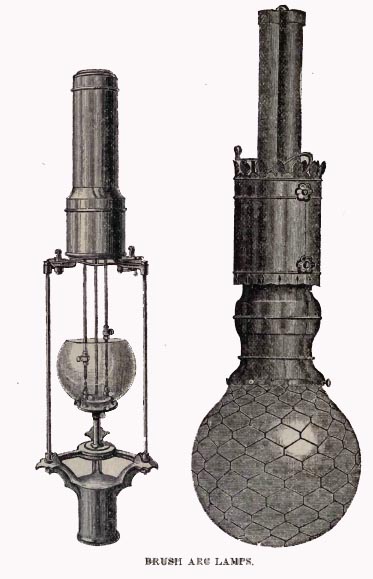 brush arc lamp -history of lighting 1888