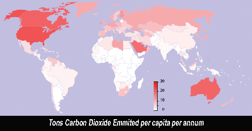 CO2 carbon dioxide per capita per country