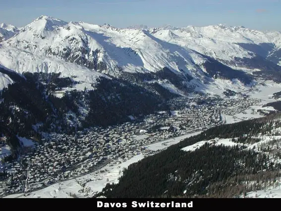 Davos Town snow capped scene