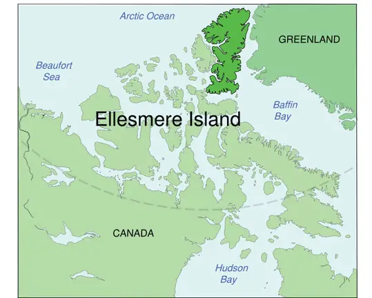 Ellesmere Island Nunavut Canada map