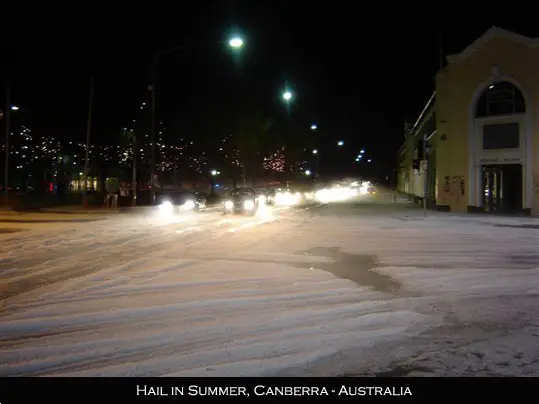 Canberra Thunderstorm hail and lightning