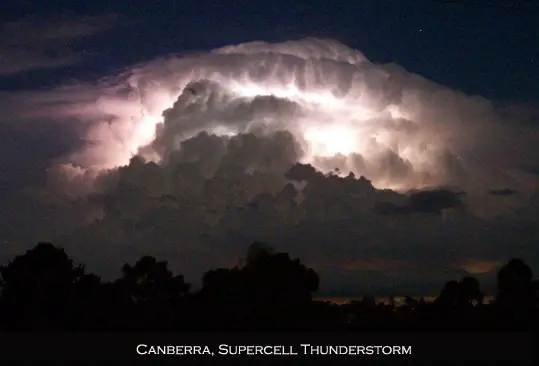 Canberra Suprecell Thunderstorm lightning