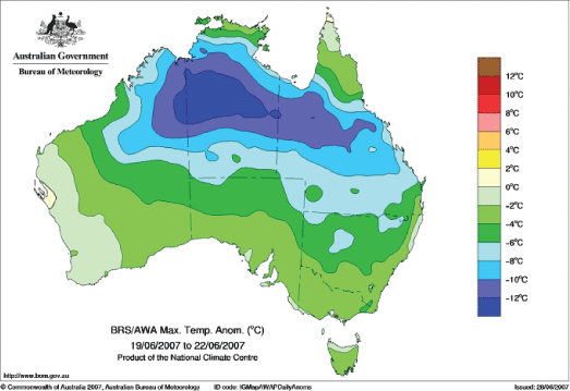 June 2007 Australia winter conditions