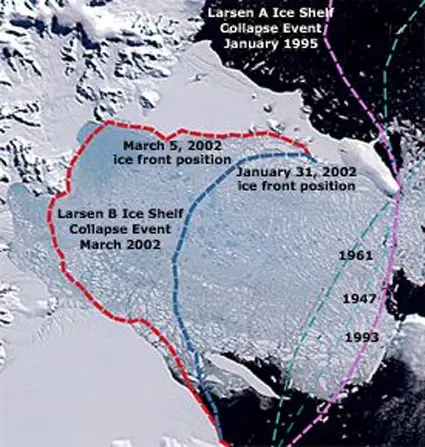 Collapse of Larsen Ice Shelf