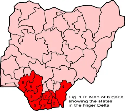 Niger Delta States map