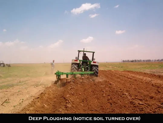 Deep Ploughing of soil