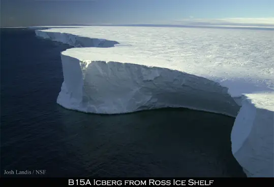 Huge size of B15 Iceberg from Ross Ice Shelf
