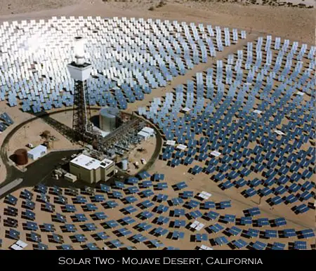 Solar power tower Mojave Desert California