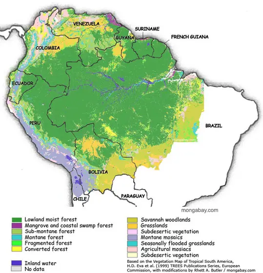 Amazon basin map