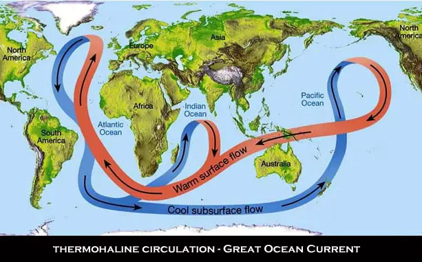Thermohaline ocean currents
